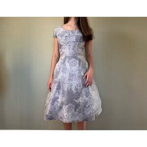 1950s Vintage Womens Lavender Princess Cut Bridesmaid Dress w/Tulle sz Small